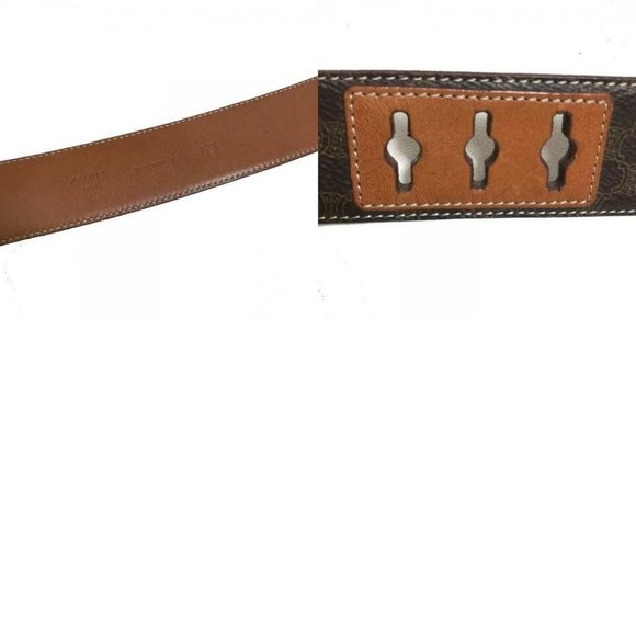 CELINE Macadam 2WAY Cluch Bag Waist Pouch PVC/Leather Brown - Picture 2 of 16